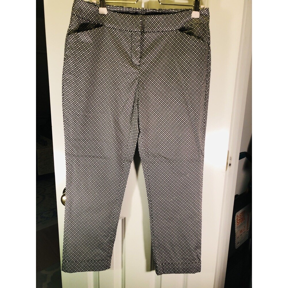 NY&C Women's Trousers Dress Pants SIZE 6 Print White/Black Excellent Condition1